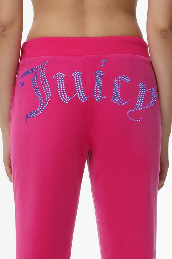 Technicolor Customizable Big Bling Velour Track Pants - Image 4