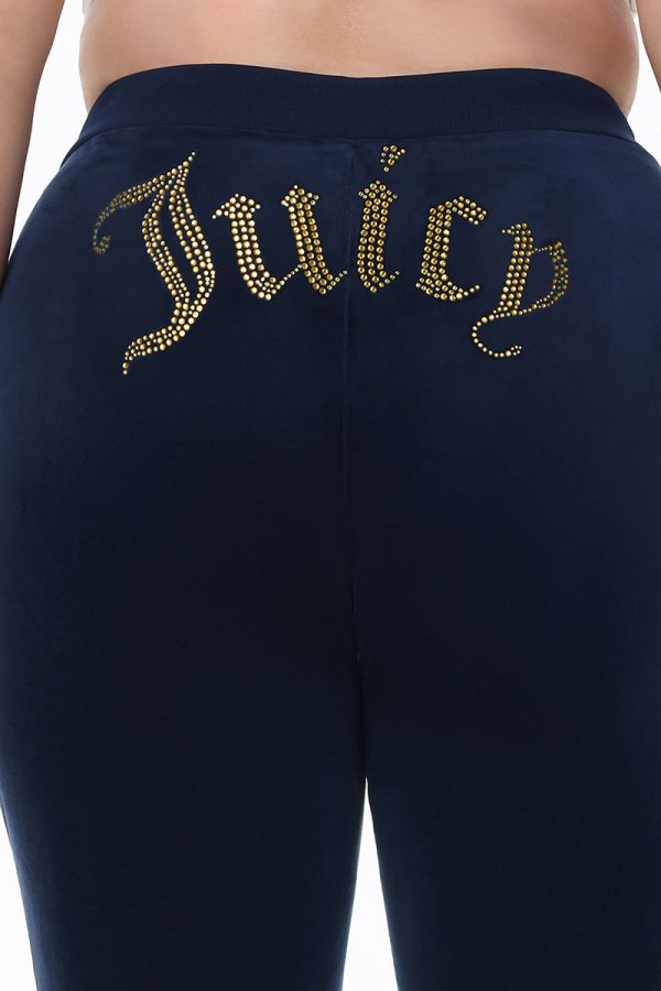 Plus-Size Technicolor Customizable Big Bling Velour Track Pants - Image 4