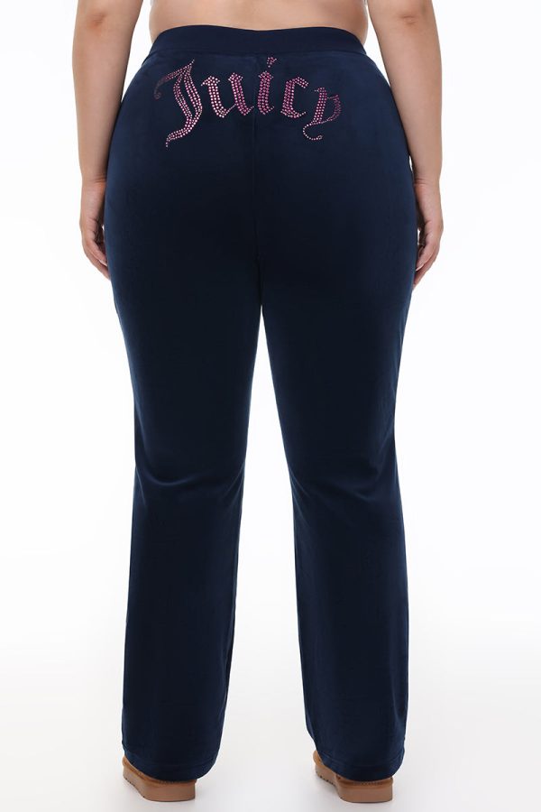 Plus-Size Technicolor Customizable Big Bling Velour Track Pants - Image 5