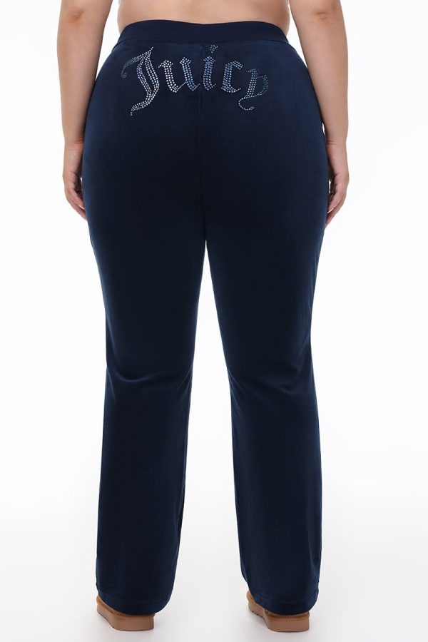 Plus-Size Technicolor Customizable Big Bling Velour Track Pants - Image 7