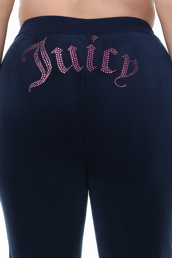 Plus-Size Technicolor Customizable Big Bling Velour Track Pants - Image 6