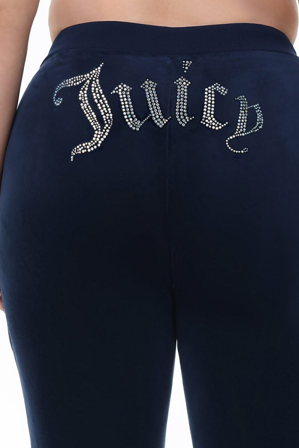 Plus-Size Technicolor Customizable Big Bling Velour Track Pants - Image 2