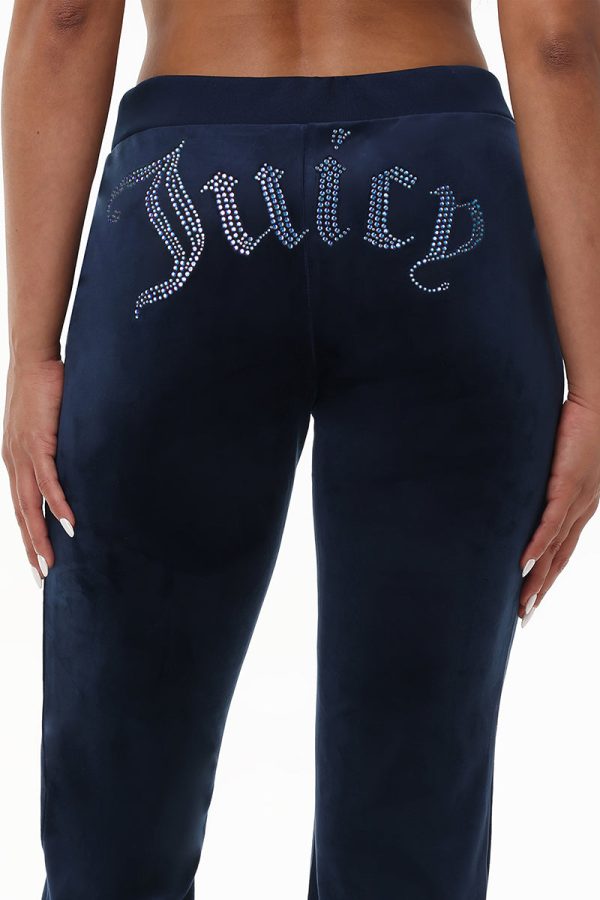 Technicolor Customizable Big Bling Velour Track Pants - Image 9