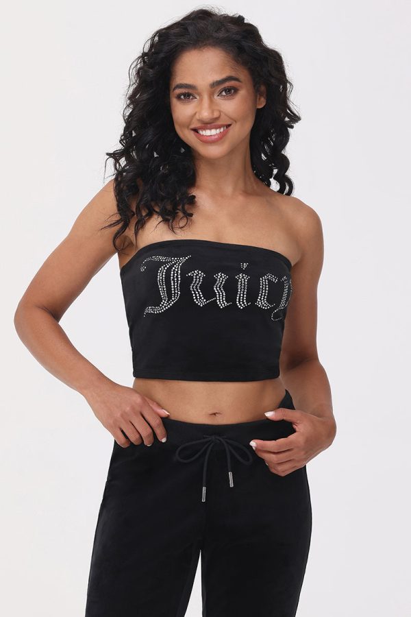 Big Bling Velour Tube Top - Image 2