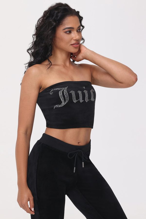 Big Bling Velour Tube Top - Image 4