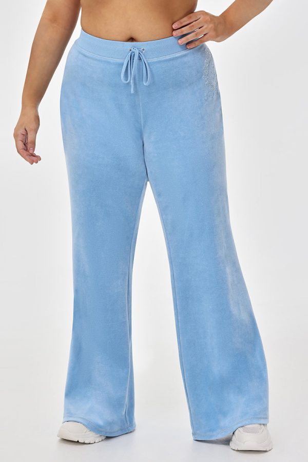 Plus-Size Crown Heritage Cotton Velour Track Pants - Image 3