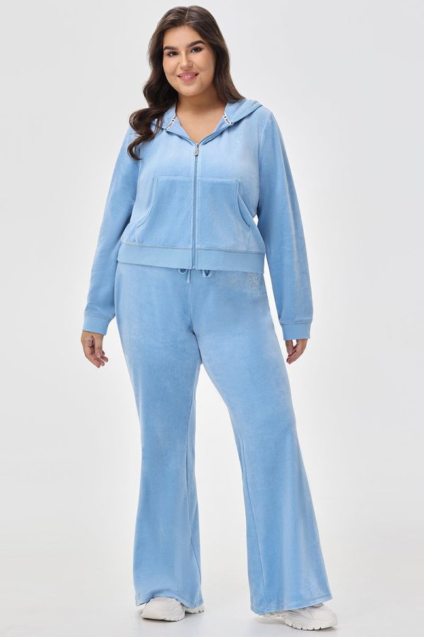 Plus-Size Crown Heritage Cotton Velour Hoodie - Image 5