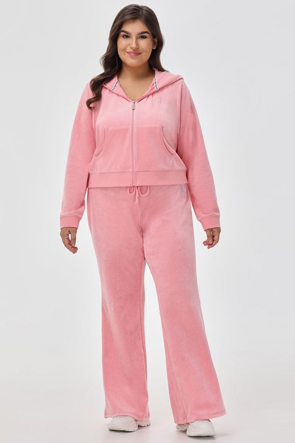 Plus-Size Crown Heritage Cotton Velour Hoodie - Image 5