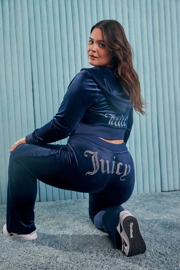 Plus-Size Technicolor Customizable Big Bling Velour Track Pants - Image 13
