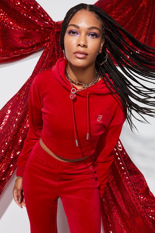Big Bling High Low Cropped Hoodie - Image 7