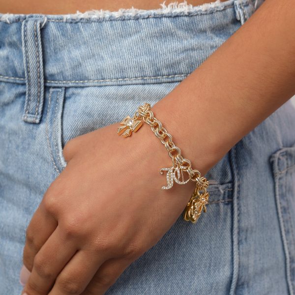 Charm Bracelet with Bow and Pave Details - Image 2