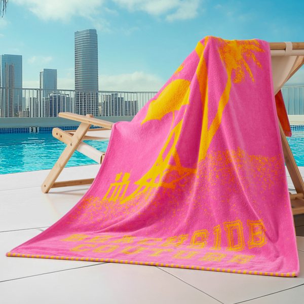 Pink Beachside Couture Cotton Beach Towel - Image 3