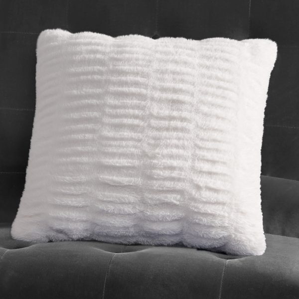 Pleated Faux Fur Decorative Pillow - Image 3