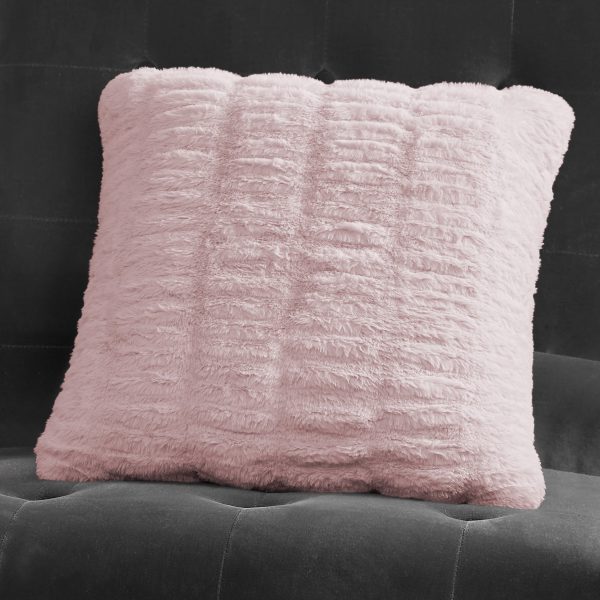 Pleated Faux Fur Decorative Pillow - Image 3