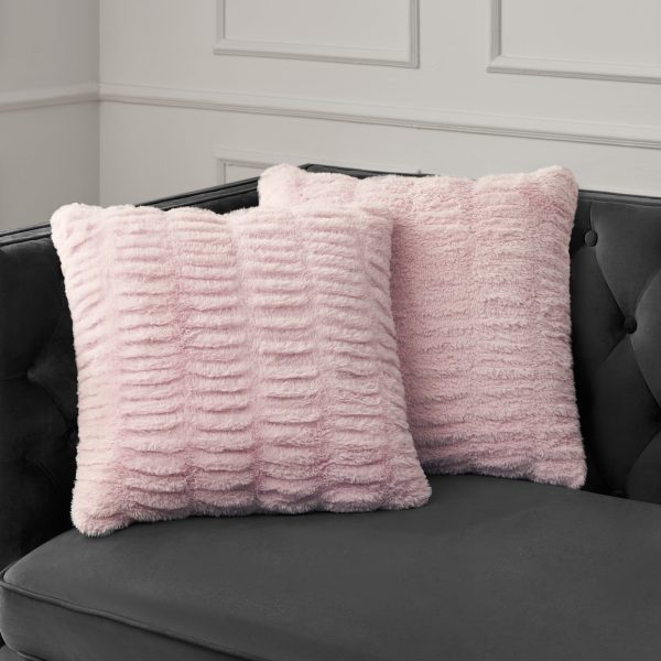 Pleated Faux Fur Decorative Pillow - Image 4