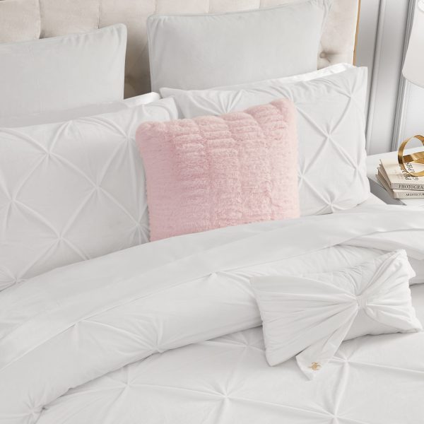 Pleated Faux Fur Decorative Pillow - Image 2