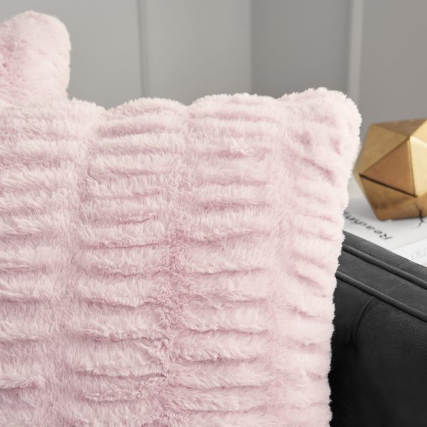 Pleated Faux Fur Decorative Pillow - Image 5