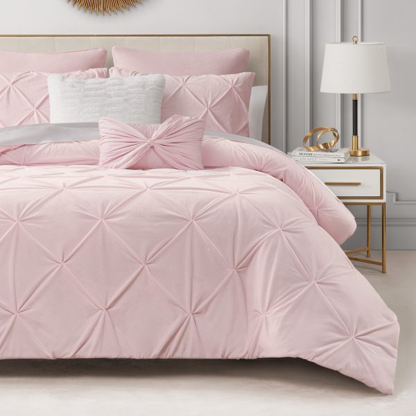 Kiss Pleat Micromink Comforter Set With Decorative Pillows - Image 3
