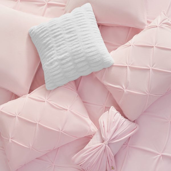 Kiss Pleat Micromink Comforter Set With Decorative Pillows - Image 5