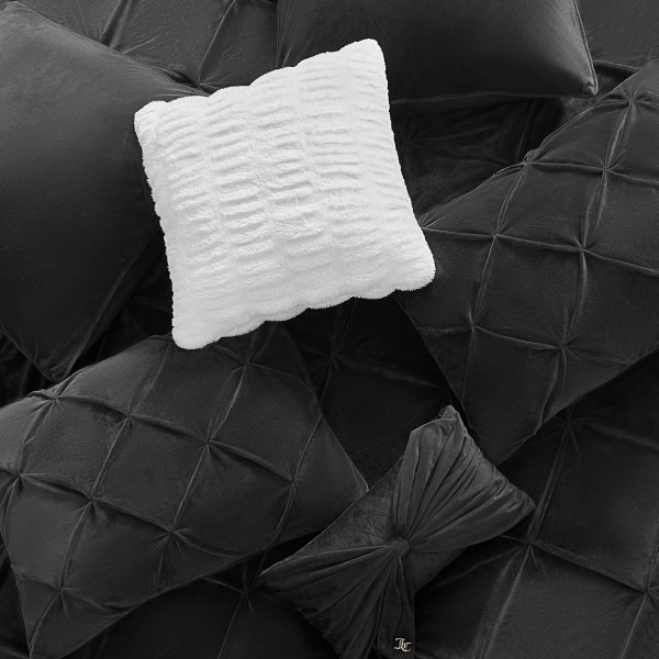 Kiss Pleat Micromink Comforter Set With Decorative Pillows - Image 5