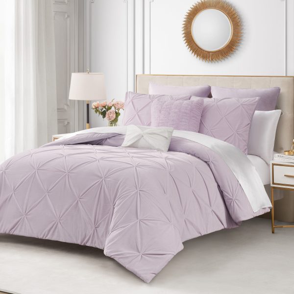 Kiss Pleat Micromink Comforter Set With Decorative Pillows - Image 4