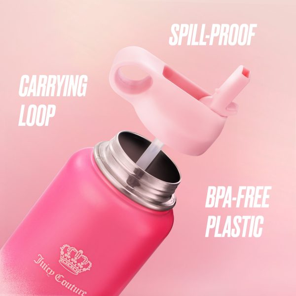 Go Girl Stainless Steel Water Bottle with Pop-up Straw - Image 2