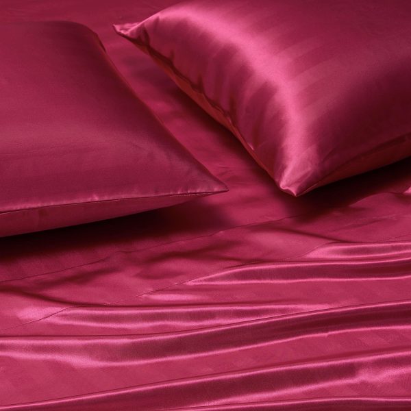 Damask Stripe Satin Sheet Set - Image 6