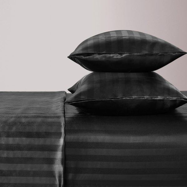 Damask Stripe Satin Sheet Set - Image 5