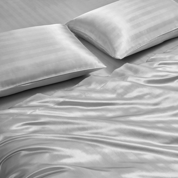 Damask Stripe Satin Sheet Set - Image 6