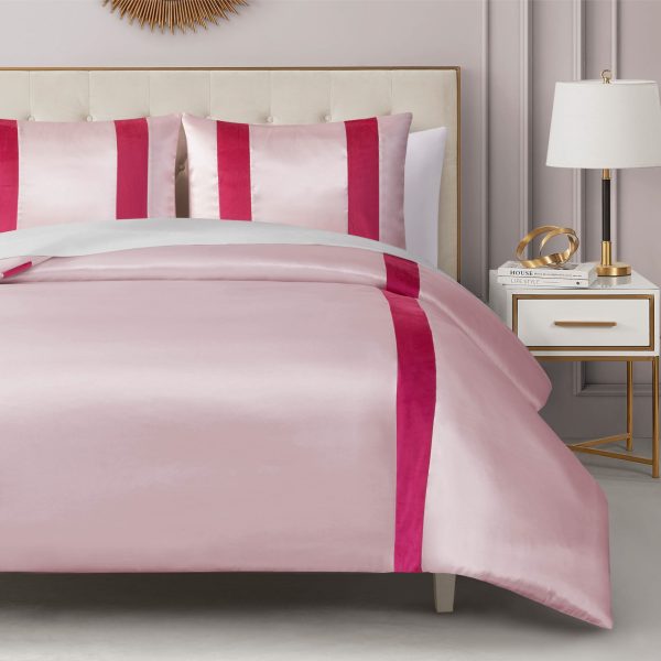 Satin Velvet Stripe Comforter Set - Image 3