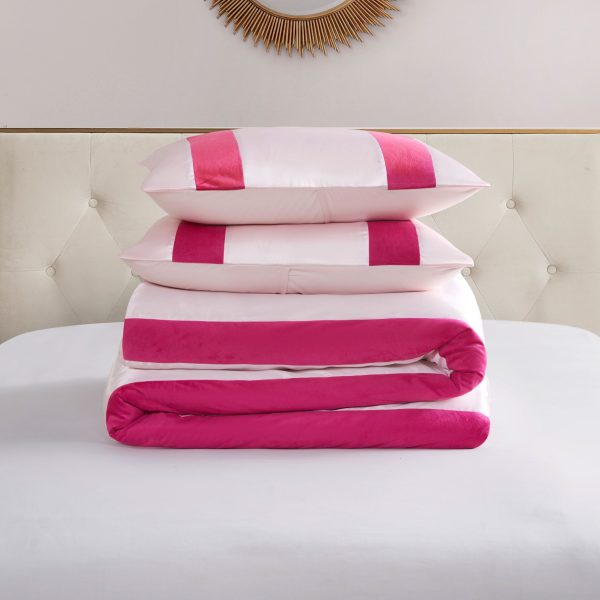 Satin Velvet Stripe Duvet Set - Image 5