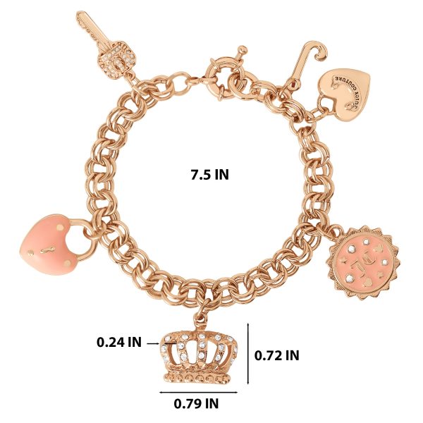Pink Charm Bracelet with Pave Accents - Image 4