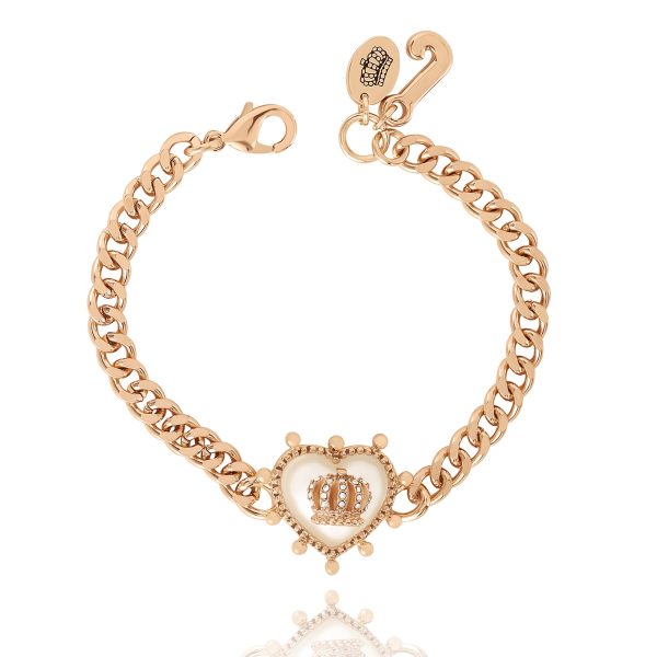 Crown Heart Charm Chain Bracelet - Image 4