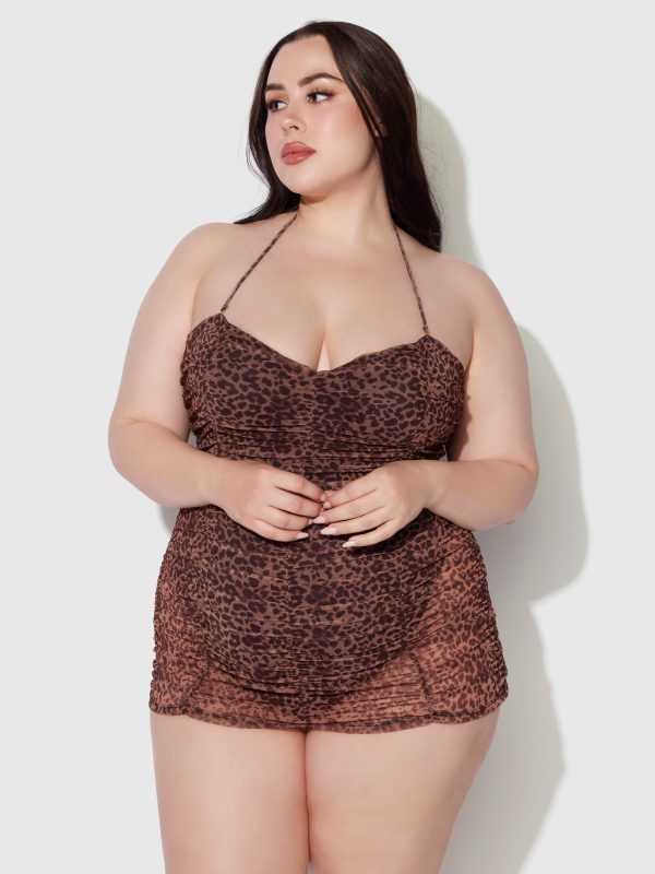 Frederick's Of Hollywood Alanza Mesh Ruched Strapless Swim One Piece - Image 9
