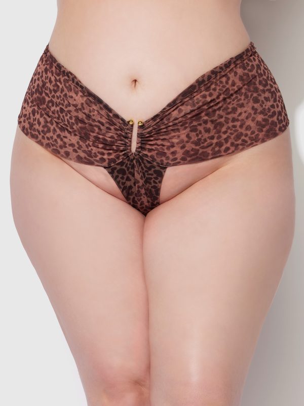Frederick's Of Hollywood Alanza Mesh U Hook Thong Swim Bottom - Image 5