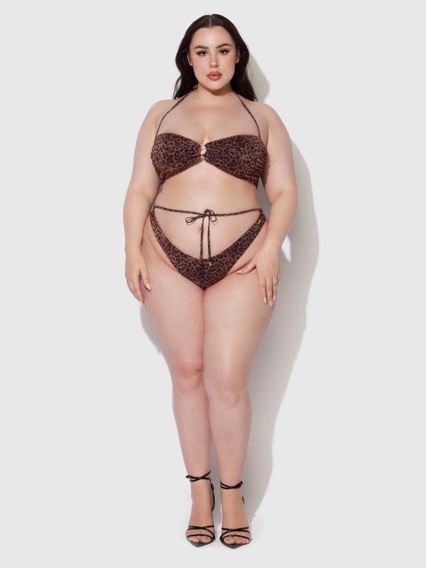 Frederick's Of Hollywood Alanza Leopard Mesh Bandeau Swim Top - Image 10