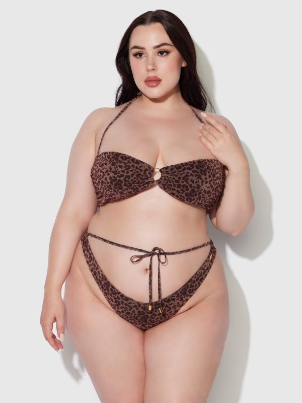 Frederick's Of Hollywood Alanza Leopard Mesh Bandeau Swim Top - Image 6