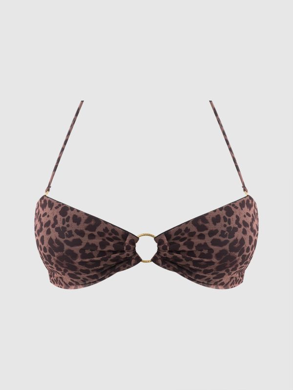 Frederick's Of Hollywood Alanza Leopard Mesh Bandeau Swim Top - Image 11