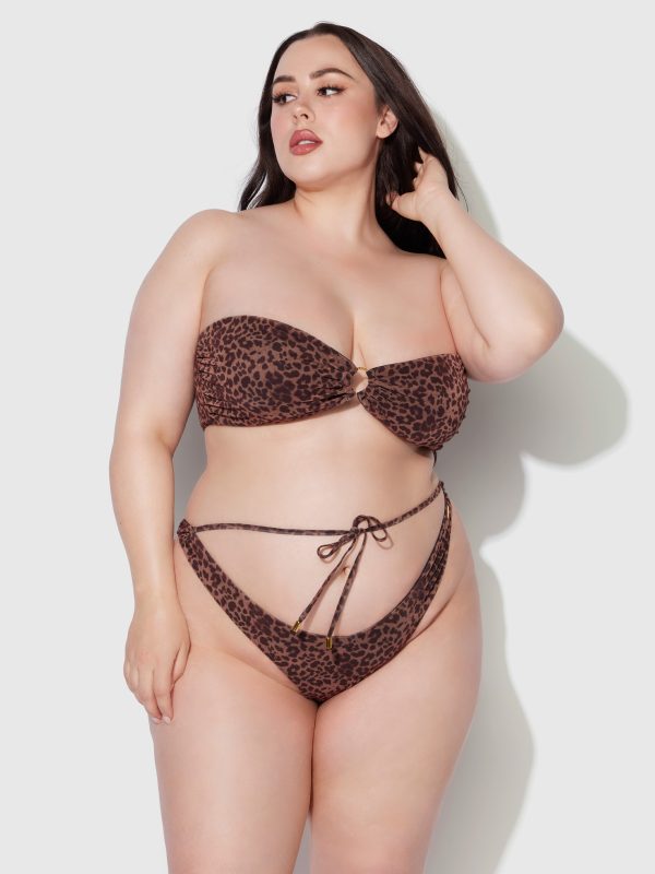 Frederick's Of Hollywood Alanza Leopard Mesh Bandeau Swim Top - Image 8