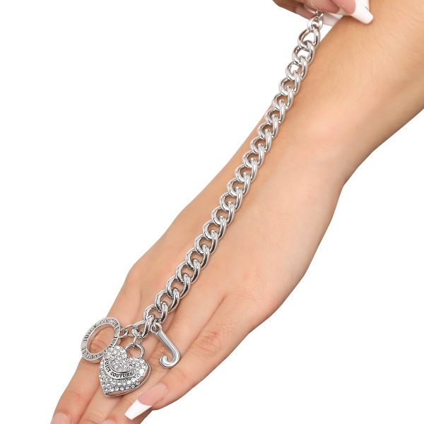 Crystal Heart Charm Toggle Bracelet - Image 3
