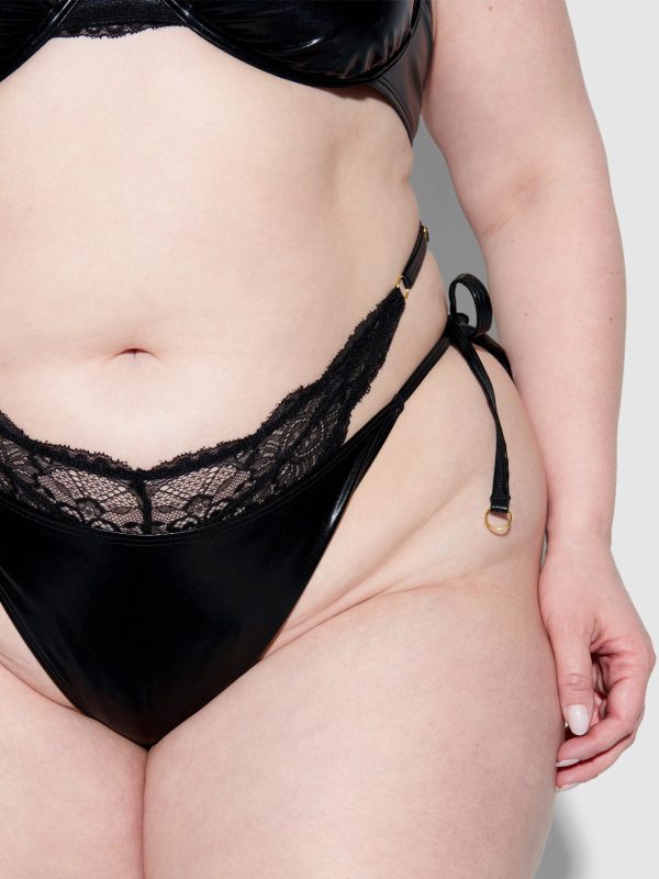 Frederick's Of Hollywood Onyx Double Layer & Lace Swim Cheeky - Image 7