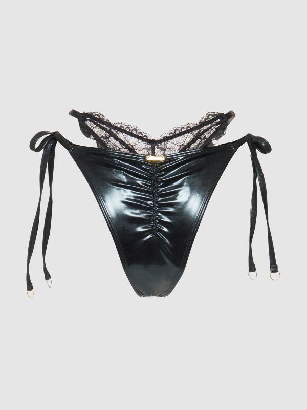 Frederick's Of Hollywood Onyx Double Layer & Lace Swim Cheeky - Image 9
