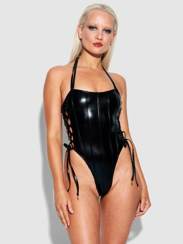 Frederick's Of Hollywood Onyx Corset Swim One Piece - Image 4