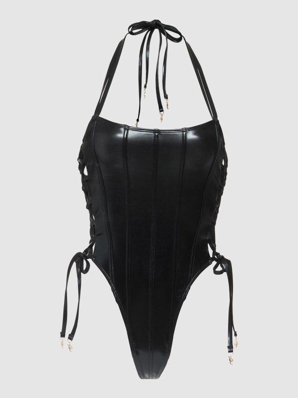 Frederick's Of Hollywood Onyx Corset Swim One Piece - Image 11