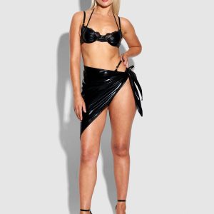 Frederick's Of Hollywood Onyx Wrap Sarong Coverup