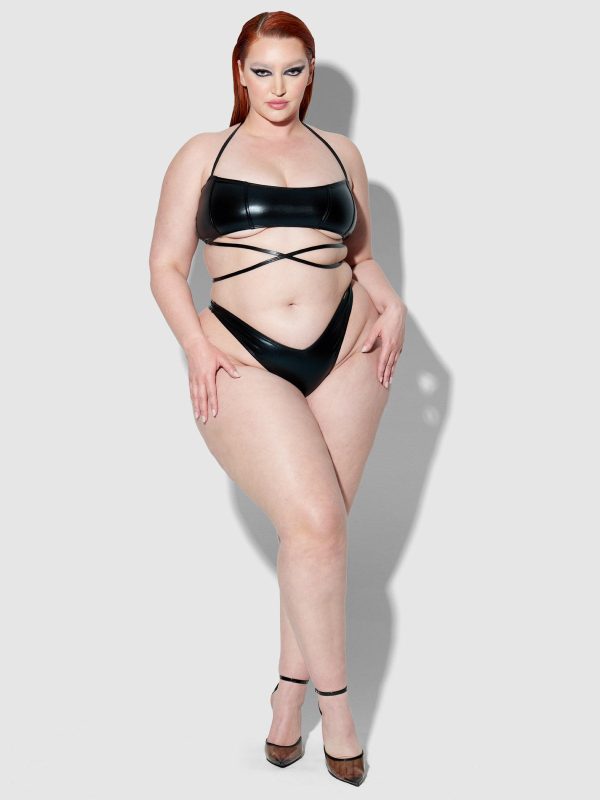 Frederick's Of Hollywood Onyx Corset Bandeau Swim Top - Image 5