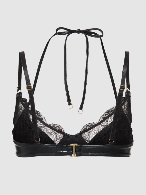 Frederick's Of Hollywood Onyx Leather & Lace Underwire Swim Top - Image 13